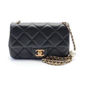 CHANEL Matelasse Small Flap Bag Shoulder Bag Lambskin Black